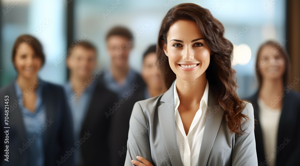 A Confident Businesswoman Standing In Front Of Her Professional Business Team A Confident Businesswoman Standing In Front Of Her Professional Business Team