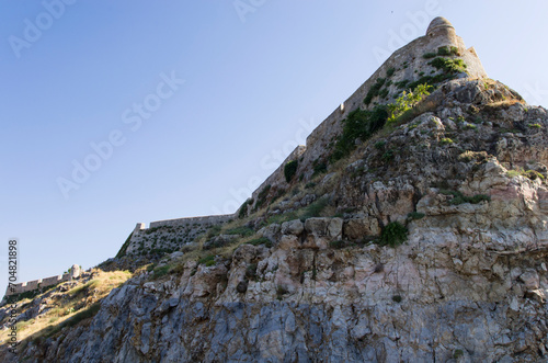 Ancient fortress on top of a cliff in Greece