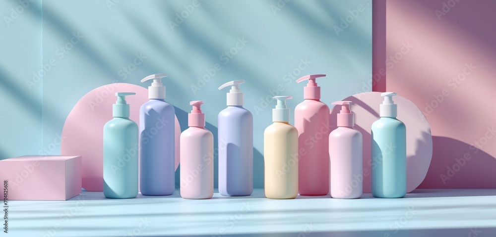 Stunning HD capture, empty matte skincare bottles, unique shapes. Stunning HD capture, empty matte skincare bottles, unique shapes.