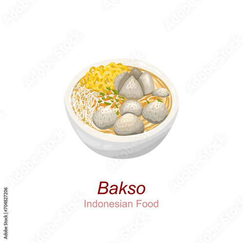 Indonesian Food Bakso or Meatball illustration