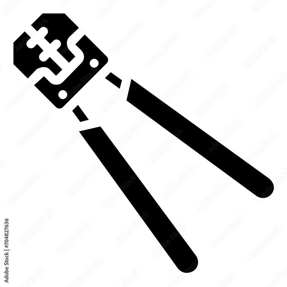 wire plier glyph vector icon wire plier glyph vector icon