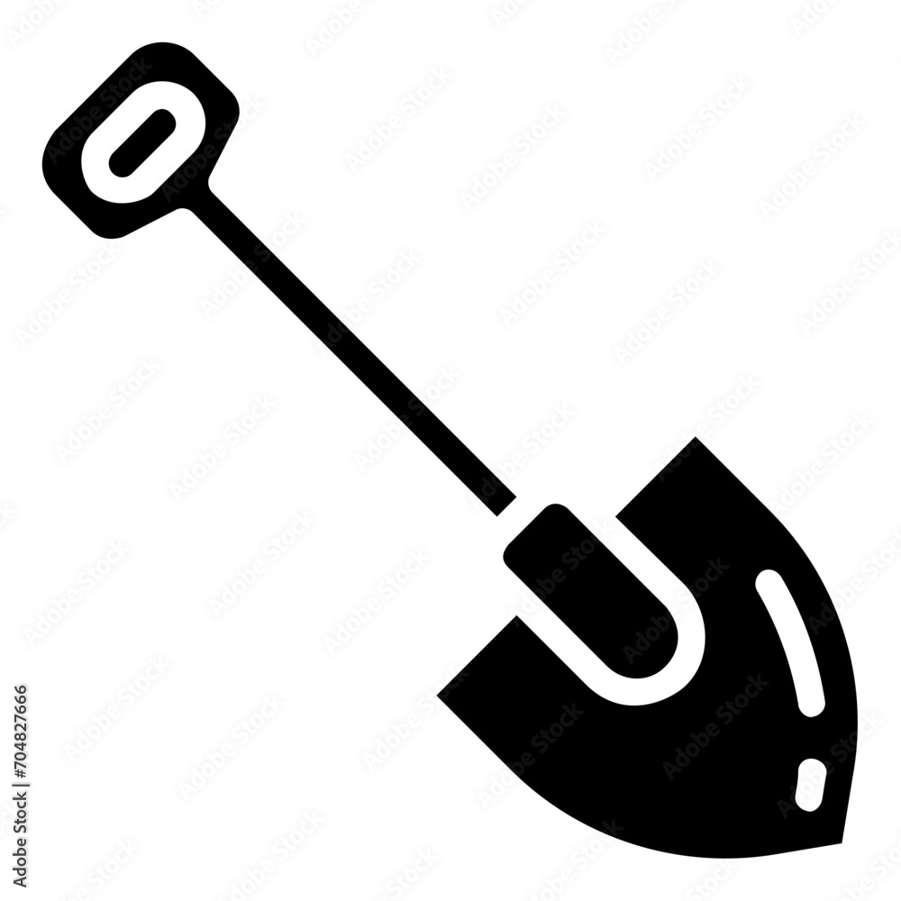 shovel glyph vector icon