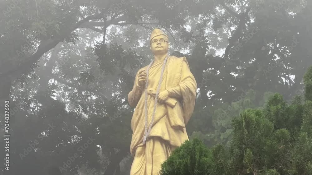 Close up shot of Golden colored statue of Netaji Subhash Chandra Bose in a park in Kolkata. Close up shot of Golden colored statue of Netaji Subhash Chandra Bose in a park in Kolkata.
