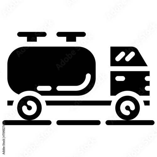 fuel truck glyph vector icon