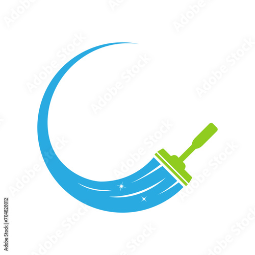 Wiper squeegee vector illustration. Cleaning logo design photo