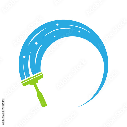 Wiper squeegee vector illustration. Cleaning logo design