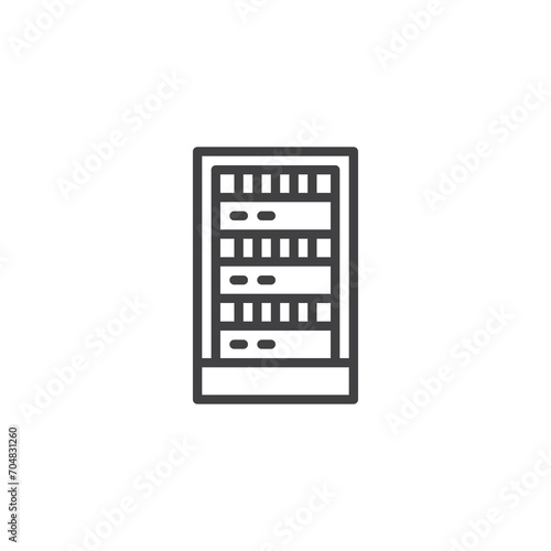 Computer rack server line icon