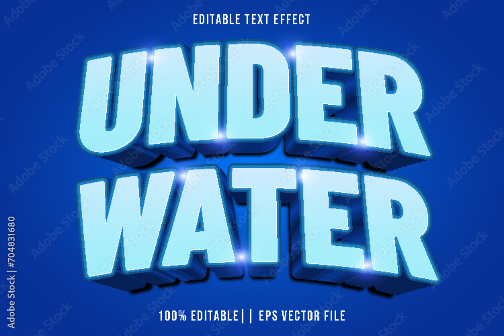 Under Water Editable Text Effect 3D Gradient Style