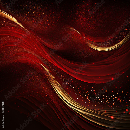 Abstract background composed of red and gold lines 