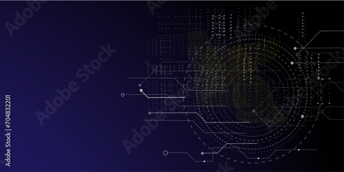Abstract futuristic circuit high technology business background. Hi-tech digital technology and engineering concept. Wide technology communication. Futuristic design for banner or presentation.