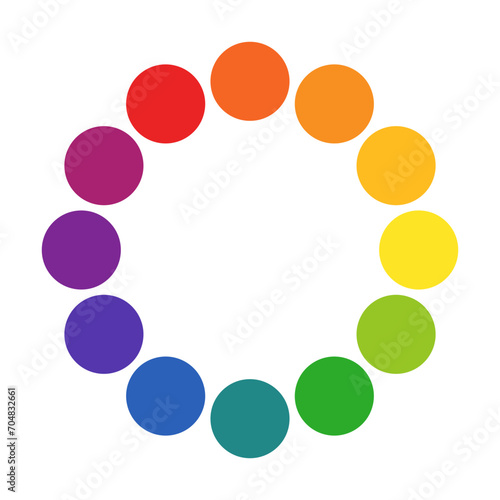 RGB Color Scheme System Twelve Part Palette Wheel Vector Illustration