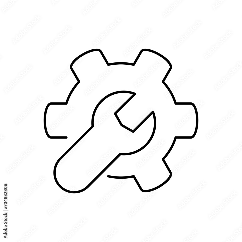technical support icon thin lines vector design