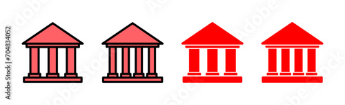 Bank icon set illustration. Bank sign and symbol, museum, university