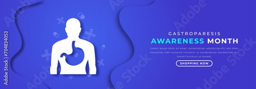 Gastroparesis Awareness Month Paper cut style Vector Design Illustration for Background, Poster, Banner, Advertising, Greeting Card