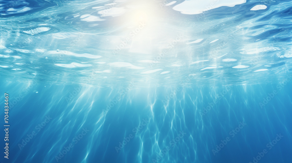 Sunlight in water surface from under water view Sunlight in water surface from under water view