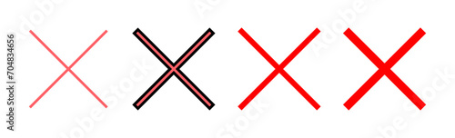 Close icon set illustration. Delete sign and symbol. cross sign
