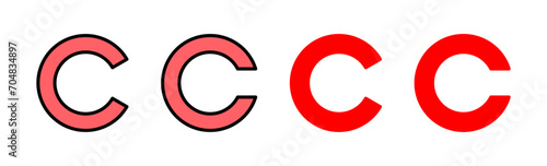 Copyright icon set illustration. copyright sign and symbol