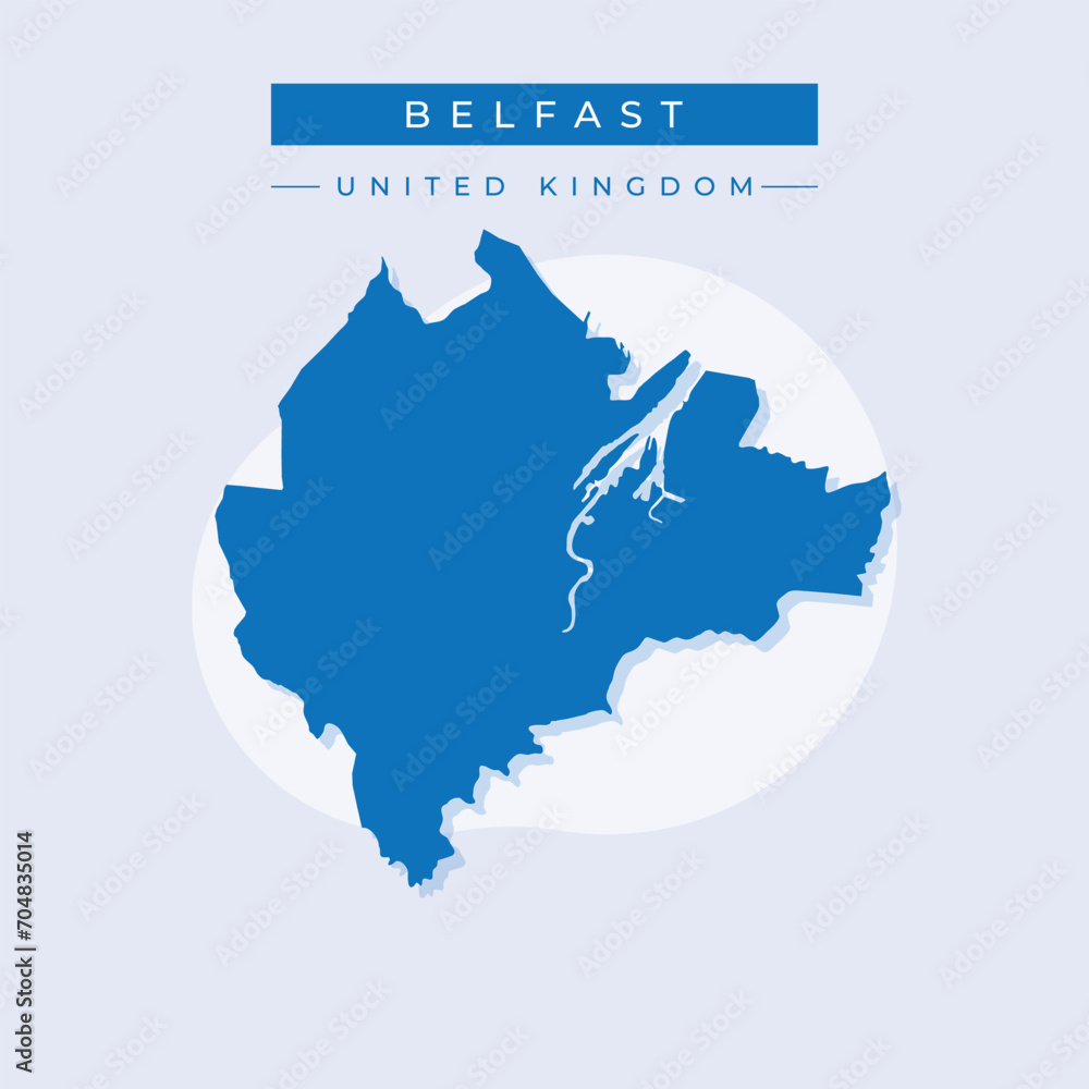 Vector illustration vector of Belfast map United Kingdom