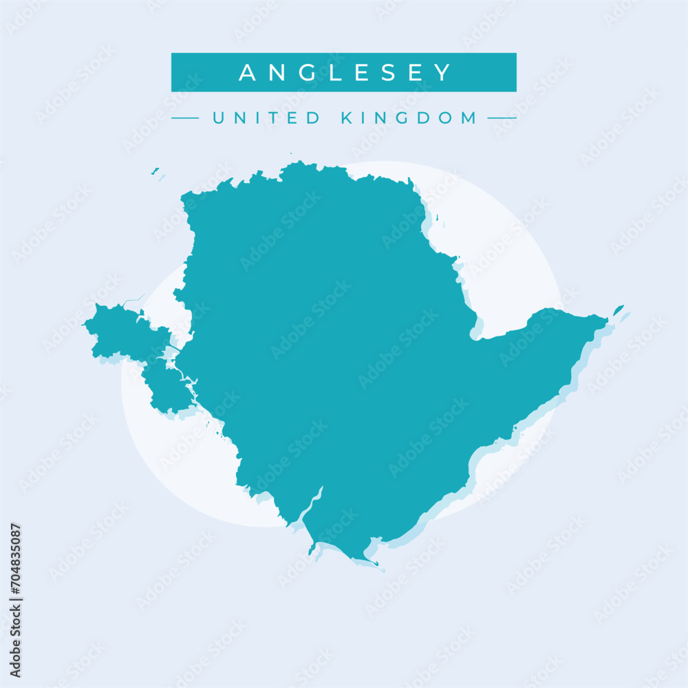 Obraz premium Vector illustration vector of Anglesey map United Kingdom