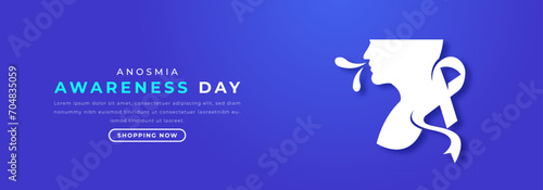 Anosmia Awareness Day Paper cut style Vector Design Illustration for Background, Poster, Banner, Advertising, Greeting Card photo