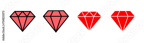 Diamond icon set illustration. diamond gems sign and symbol