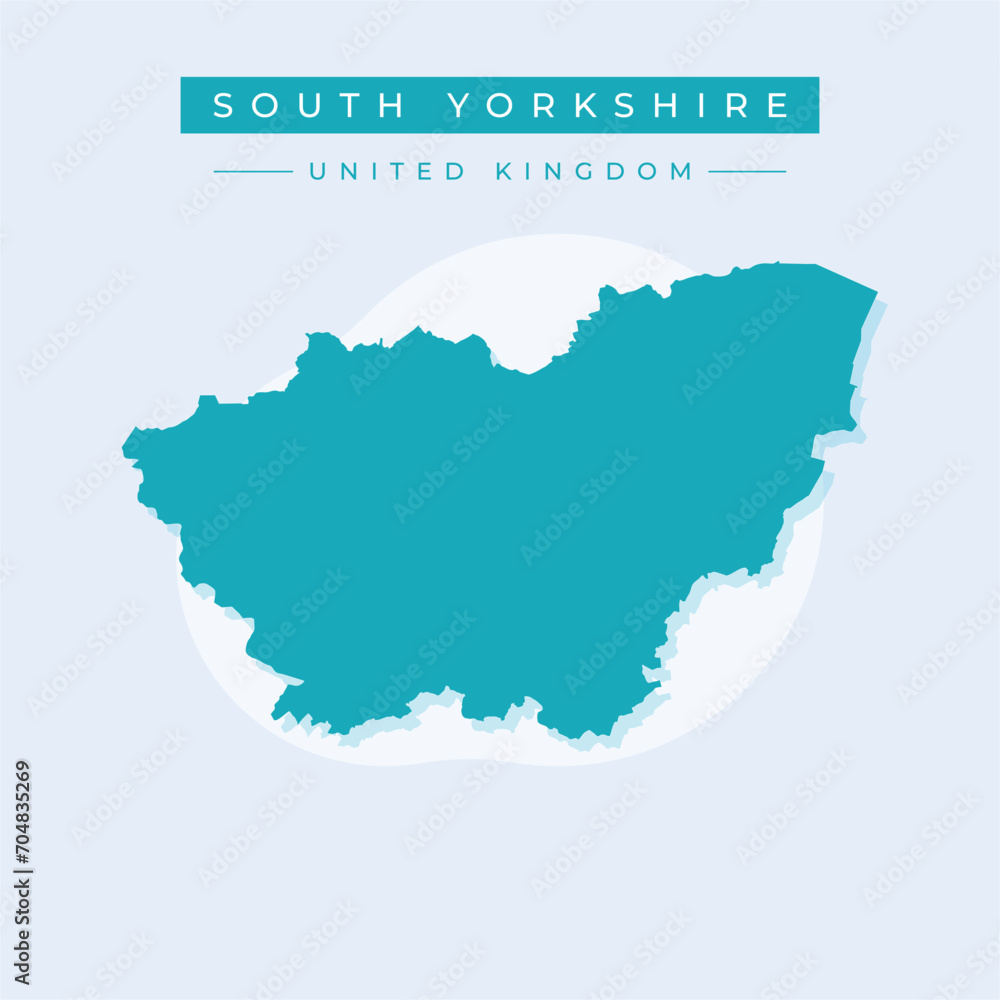 Vector illustration vector of South Yorkshire map United Kingdom