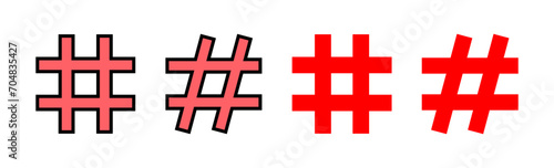 Hashtag icon set illustration. hashtag sign and symbol