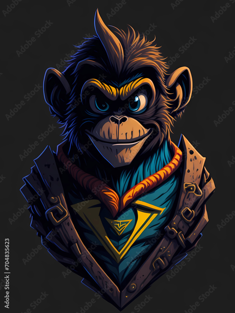 Fototapeta premium design art monkey style watercolor