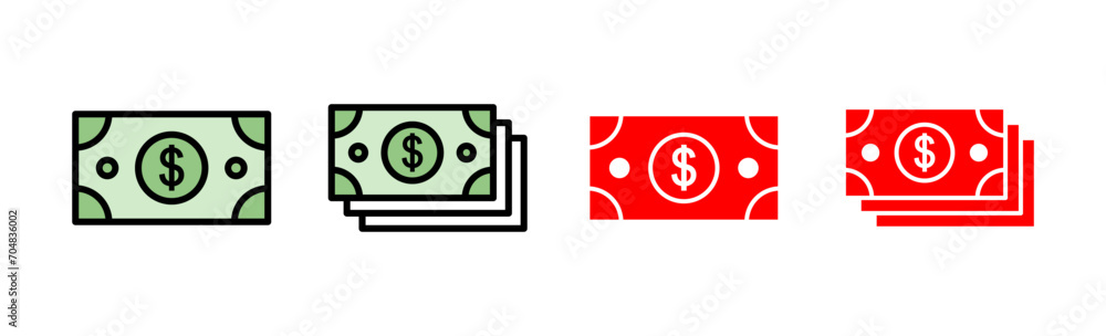 Money icon set illustration. Money sign and symbol Money icon set illustration. Money sign and symbol