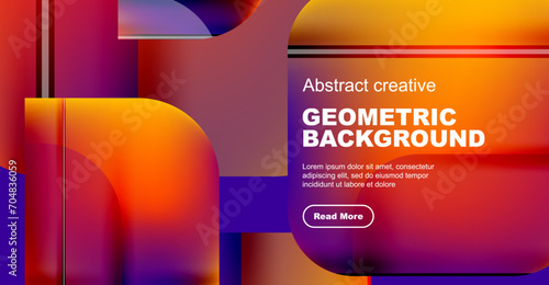 Round square geometric abstract background