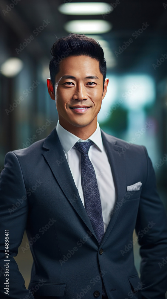 Asian business man standing in an office smiling confidently. Business corporate people background. Asian business man standing in an office smiling confidently. Business corporate people background.