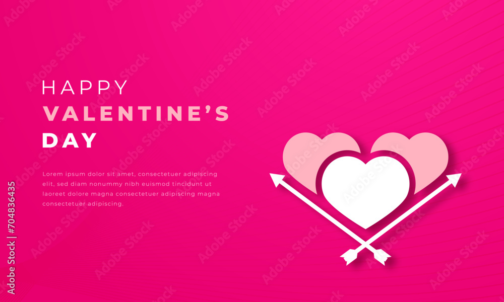 Happy Valentine Day Paper cut style Vector Design Illustration for Background, Poster, Banner, Advertising, Greeting Card