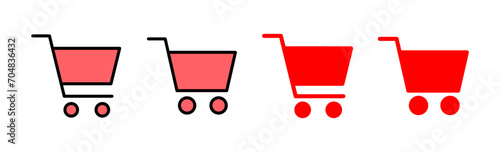 Shopping icon set illustration. Shopping cart sign and symbol. Trolley icon