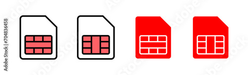 Sim card icon set illustration. dual sim card sign and symbol