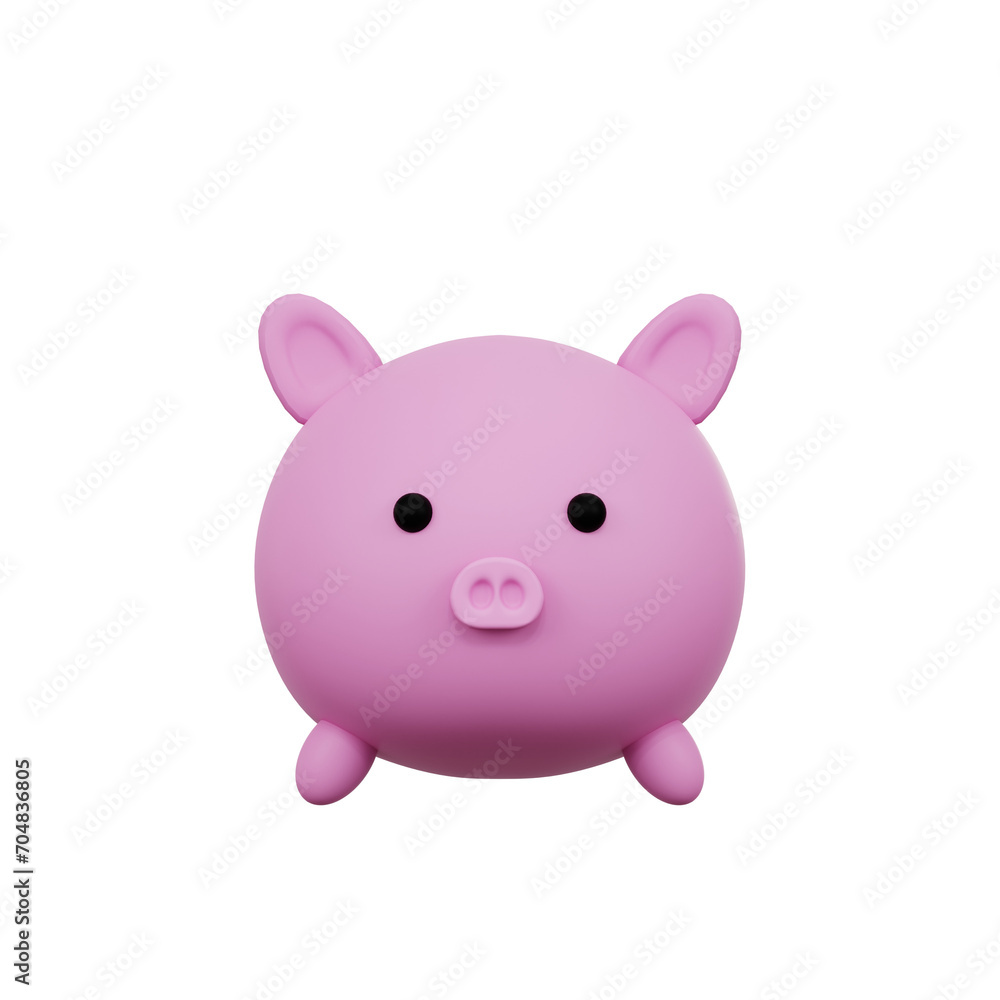 pink piggy cartoon 3D Icon pink piggy cartoon 3D Icon