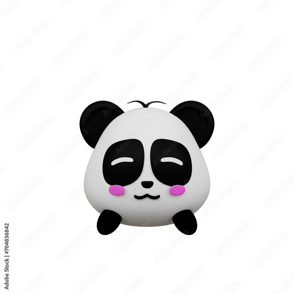 Naklejka premium panda with a smile 3D Icon
