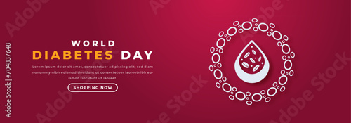 World Diabetes Day Paper cut style Vector Design Illustration for Background, Poster, Banner, Advertising, Greeting Card photo