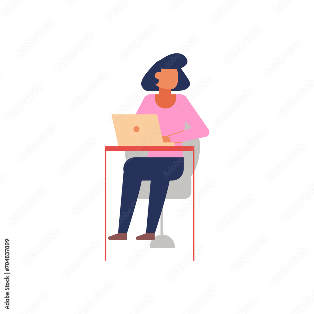 Fototapeta premium office workers in pink clothes woman