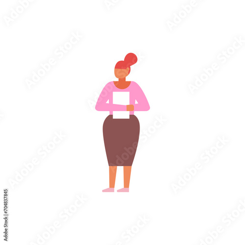 office workers in pink clothes woman