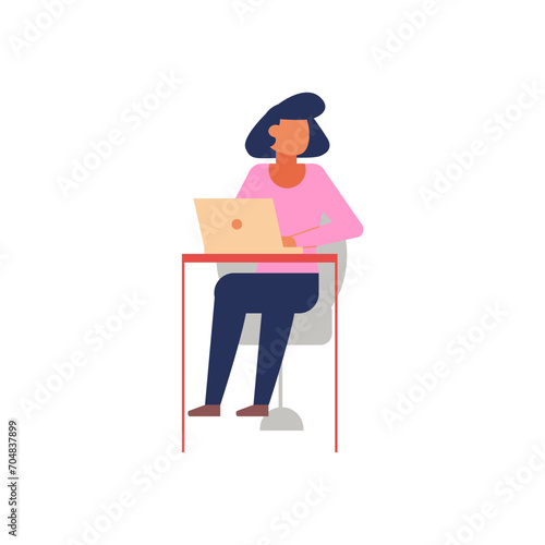 office workers in pink clothes woman