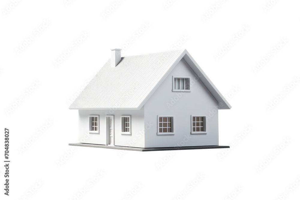 Mock up white modern home isolated on transparent background.