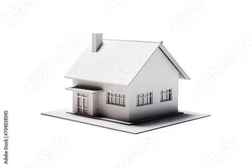 Mock up white modern home isolated on transparent background.