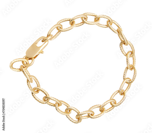 Gold chain isolated on white