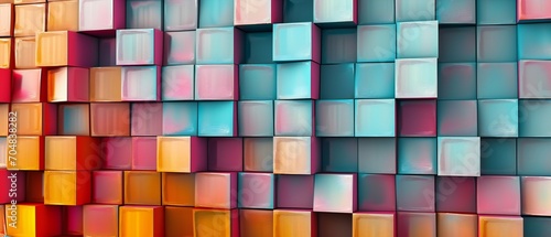 blocks that are standing together. Abstract texture wall with colorful squares and rectangles