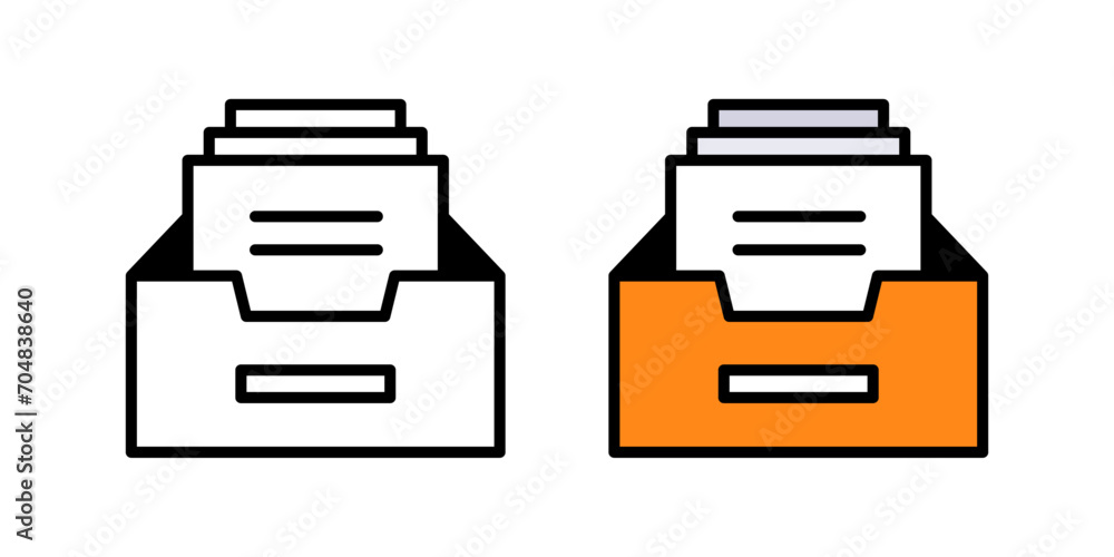 Vector Document Archive Illustration With Black Outline Vector Document Archive Illustration With Black Outline