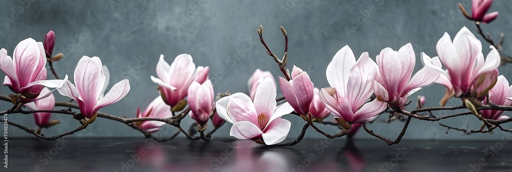Magnolia tree with large blooming white flowers. Magnolia blossoms Magnolia tree with large blooming white flowers. Magnolia blossoms