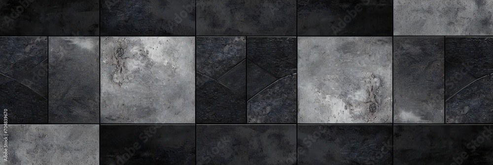 Textured Tile Wall. Black and grey background. Black charcoal mosaic square tile pattern Textured Tile Wall. Black and grey background. Black charcoal mosaic square tile pattern