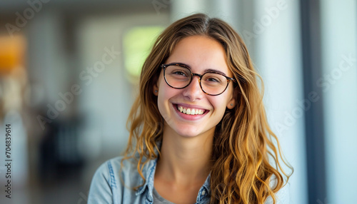 Smiling 25 years old teacher, headshot portrait