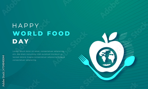 World Food Day Paper cut style Vector Design Illustration for Background, Poster, Banner, Advertising, Greeting Card
