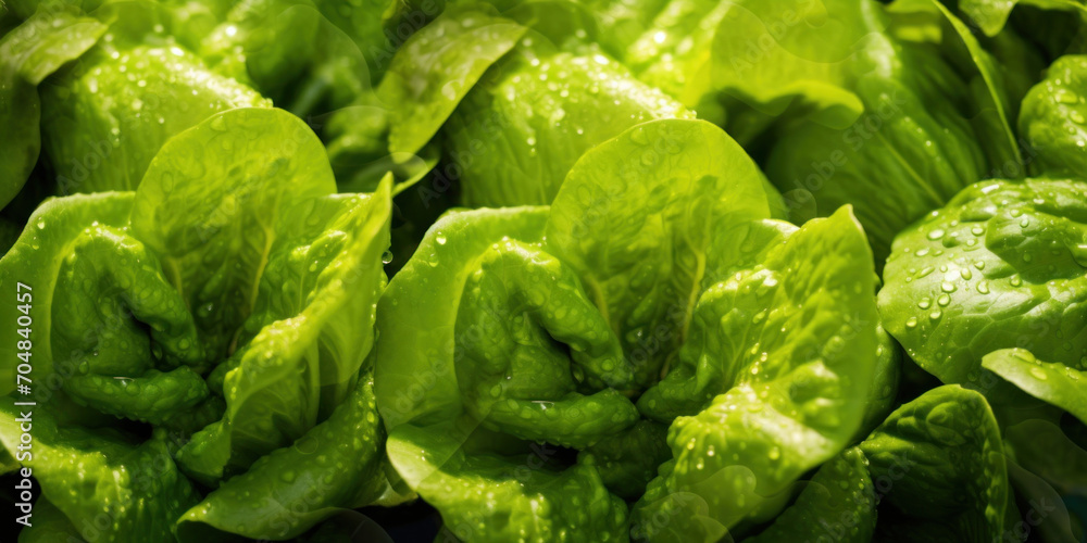 Close up of lettuce grown in greenhouse with drip irrigation hose system. Close up of lettuce grown in greenhouse with drip irrigation hose system.